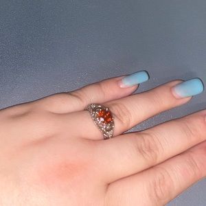 Ruby red and sliver ring